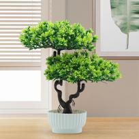 Artificial Bonsai Tree Small Fake Plant Realistic Plastic Desk Plant for Living Room Window Shop Display