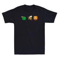 Hose Bee Lion Honeycomb Icon Funny Cartoon Meme Vintage Men's T-Shirt Cotton Tee L