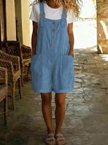 Women's 2026 Summer Cotton Linen Retro Pocket Straight Leg Overalls Triple Extra Large