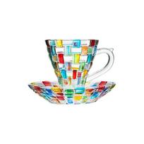 Artistic Colorful Beverage Vessel With Interlaced Design Hand Painted Whiskeys Glass Intended for Hosting And festivities