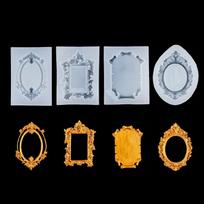 4Pcs Vintage Photo Frame Fondant Molds Embossed Design Photo Frame Molds  Chocolate Making gryna