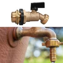 IBC Tote Fittings Brass Hose Valve Faucet 3/4'', Connector Leakproof for Household Industrial Type B