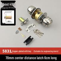 Universal Stainless Steel Spherical Interior Door Lock - Round Cylinder for Bedrooms and Bathrooms.