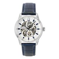 Bulova Sutton Odinis Dirželis Sidabrinis Skeletas Automatinis 96A330 Vyriškas Laikrodis sidabras