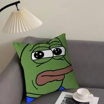 P-Pepe The F-Frog Funny Cartoon Pillow Gifts Home Office Furnishings Bedroom Sofa Car Cushion Cover Case 45x45cm 16x16Inch