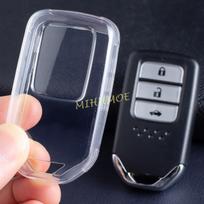 For Honda Civic Pilot CRV HRV Accord Passport ight Clarity Odyssey Black Transparent Key Fob Case Cover Keychain Light Thin 1x Key Case (Clear)