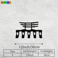 Katana Key Holder Metal Wall Art 5 Hooks Black Minimalist Samurai Decor Gift for Martial Arts Lovers