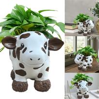 Plateau Cow Flowerpot Resin Handicraft Decoration Home Decoration Decoration Many Meat Flower One Size