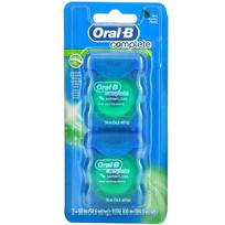 Oral-B, pilnas, satininis dantų siūlas, mėtinis, 2 pakuotės, 50 m (54.6 jardų) už pakuotę.