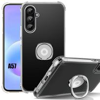 Coque pour Samsung Galaxy A57 5G, Antichoc Transparent avec Support Bague Argenté Réglable