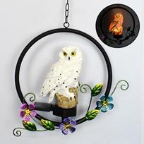 Solar Eagle Owl Iron Wind Chime Pendant Waterproof Garden Landscape Light Home Courtyard Decor Creative Wind- Powered Artwork