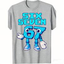 Fashion Fun Cartoon 67 Print Men's T-Shirts Summer Street Short-Sleeve Outdoor Casual Tops for Men's and Women's Tees Top XXS