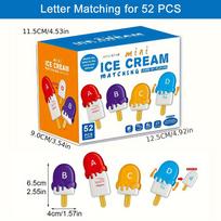 Toys Matching Letters Ice Cream Alphabet Match Uppercase Lowercase Color Cognitive Pairing Game Education Learning for Kids Gift