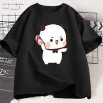 Panda Bear Bubu Throwing Flip Flop To Dudu T-shirt Men Women Funny Couple T Shirt Casual Cotton Fashion Cute Tshirt Valentines XS