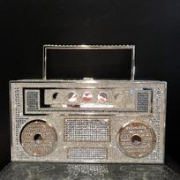 Diamond dinner bag banquet rhinestone square handbag radio clutch Radio drill bag
