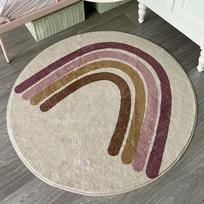 Cute Cartoon Animal Faux Cashmere Rug - Thickened Round Floor Mat for Living Room or Bedroom