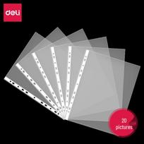 Deli 5710 A4 11-Hole Transparent Document Sleeves