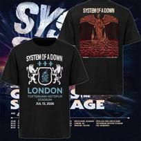 Vintage System of A Down London England 2026 T-shirt Men Women Summer Streetwear Cotton Clothing Oversize Short Sleeve Female Male Clothing 4XL white