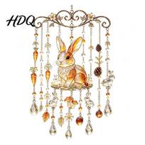 Forest Style Garden Decor Fall Animal Wind Chime Suncatcher Stained Acrylic Fox Rabbit Hanging Suncatcher Decorative Crystal Pendants with 20cm A