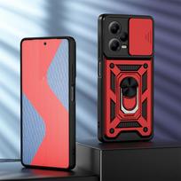 KEYSION atsparus smūgiams dėklas, skirtas „Redmi Note 12 Pro + 5G 12S 12 4G Slide Camera Lens Protection“ telefono dangtelis, skirtas „Xiaomi POCO X5 F5 Pro“ for Redmi Note 12S raudona