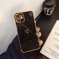Suitable for iPhone 15 Promax Love Plated Phone Case Apple 14 Pro Anti Drop Protective Cover iPhone16plus gray