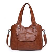 Shoulder Bag Soft Leather Solid Color Tote Bag Women Shoulder Crossbody Bag CLE