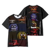 Five Nights At Freddy's 3D Print Sports Quick Dry Breathable Men T-shirt Streetwear Harajuku Y2K Short Sleeve M black