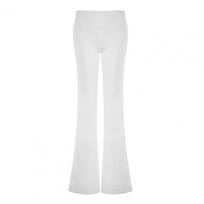 Women Flared Pants Elastic High-Waist Single Color Leisure Trousers Basic Style Slim Fit Long Pants Daily Wear S