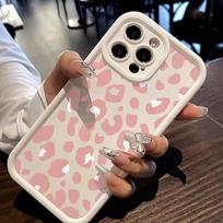 Full Screen Pink Leopard Print Phone Case For Samsung Galaxy S25 Ultra S24 Plus S23 FE S22 S21 S20 A55 A54 A15 A35 Back Cover Samsung S25