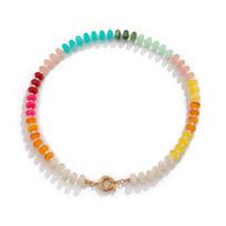 Wind Colored Acrylic Beaded Necklace, Sweet Dopamine Metal Spring Clavicle Necklace
