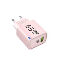 65W GaN Chargers USB C Quick Charge 3.0 Type C Fast Charging Phone Charger For 15 16 Pro Max Samsung S24 14 15 Pink EU