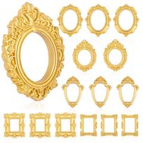 15/25 Pcs Vintage Mini Picture Frame Small Resin Photo Frames Decorative Mini Gold Jewelry Display Frame for DIY Jewelry Display