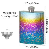 Portable Pure Titanium Hip Flask,3.4oz Spirits Vodka Cup Outdoors Whiskey Hip Flask,Flat Shape Flagon Men Gift Multiple Options
