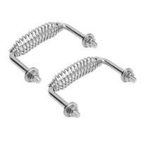Stainless Steel Spring Handle for BBQ Grills Bolt-On Replacement Grip with Hardware 5-3/8  Length Heat-Resistant Rust-Proof Heavy-Duty Handle for 2pcs