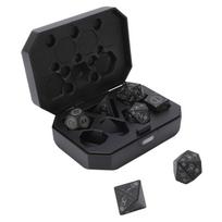 Glowing LED Dice Set Rechargeable Auto Lights Up When Rolling for Role Playing Game with Charging Box black