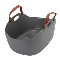 Portable Cat Litter Box Super Large Capacity Splash Proof Handheld Cat Litter Box Basket for Travel Grey pilka spalva