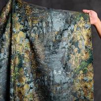 50x160cm Dark Green Double-Sided Jacquard Texture Fabric Vintage Heavy ArFor DIY Sewing Jacket Clothing Designer Fabric 50x160cm