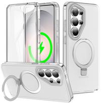 For Samsung Galaxy S26/S26 Ultra/S26 Plus Magnetic Full Body Shockproof Case Built-in Screen Protector Invisible Stand Clear For Galaxy S26