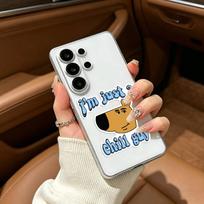 Just a C-Chill G-Guy sticker Phone Case For Samsung S25,S24,S21,S22,S23,S30,Ultra,S20,Plus,Fe,Lite Transparent Cover Samsung S24Plus