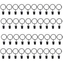 40Pcs Curtain Hook with Clip Strong Bearing Capacity Openable Ring Polished Eyelet Suspension Type Curtain Ring Bathroom Supply M