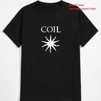 Coil Band Logo Black Cotton Unisex Shirt, Sizes S-5XL S