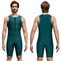 2MM Short Sleeveless Wetsuit Front Zip Diving Suit for Men Swimming Snorkeling Surfing Water Sports Dark Blue XL