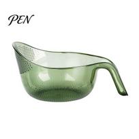 Quinoa Cleaning Tool Multipurpose Rice Washing Bowl, with Handle, Plastic Kitchen Colander Basin, Vegetable Draining Basket for Pasta Vegetables 1pc žalia