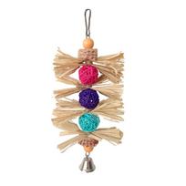 Pet Bird Chew Toy Natural Colorful Rattan Balls for Cockatiel Conure Cockatoos Teeth Grinding Toy for Cage