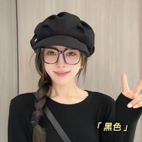 Cloud octagonal hat female face small jellyfish bucket hat big head circumference beret niche sunshade basin hat adjustable