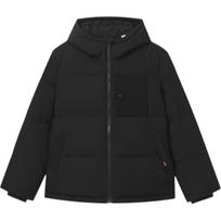 Levis Hooded Solid Color Comfortable Loose Pocket Down Jacket Men Jackets Black 002H9-0005 XL