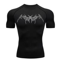 Graphic Short Sleeve Compression Shirts for Men Gym Workout Running Tshirts Sporty Quick Dry Tees Tops Baselayers  RL0553 S