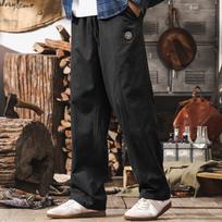 Men's American Retro Loose Wide-Leg Work Pants - Trendy Spring/Autumn 2025 Casual Trousers 8XL (270-300kg)