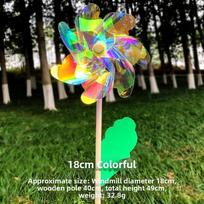 PVC Rotating Wind Spinner 18/24/32cm Stake Standing Lawn Pinwheel  Outdoor Party Picnic Decor 18cm Laser