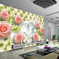 Modernūs Paprasti Foto Tapetai 3d Rožės Gėlės Sienų Freska Svetainė Miegamasis Sienų Popierius Dekoravimas 200 cm(W) x 140 cm(H)